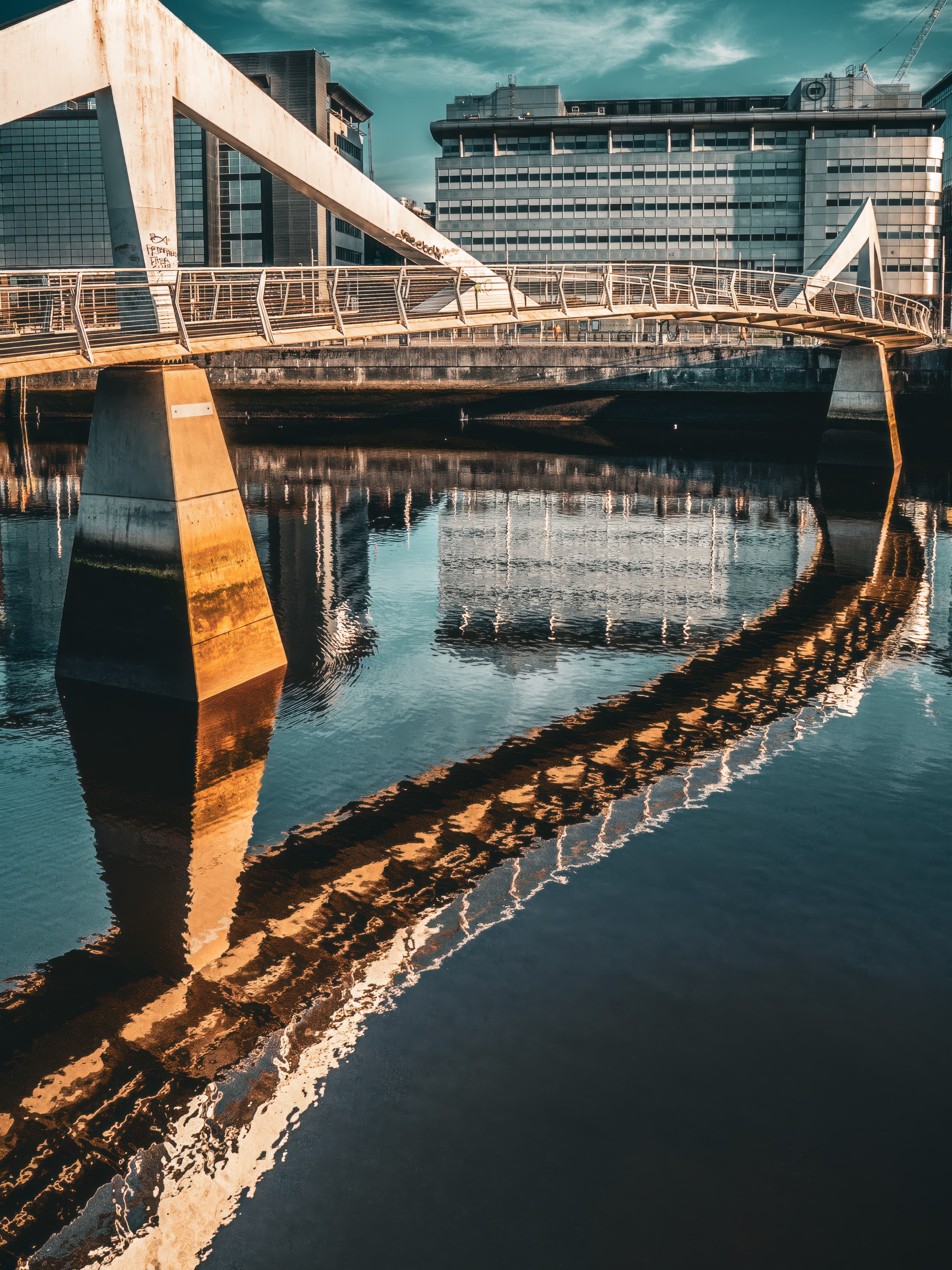 First Light, Tradeston, a fine art photograph from Tradeston Bridge, Glasgow
