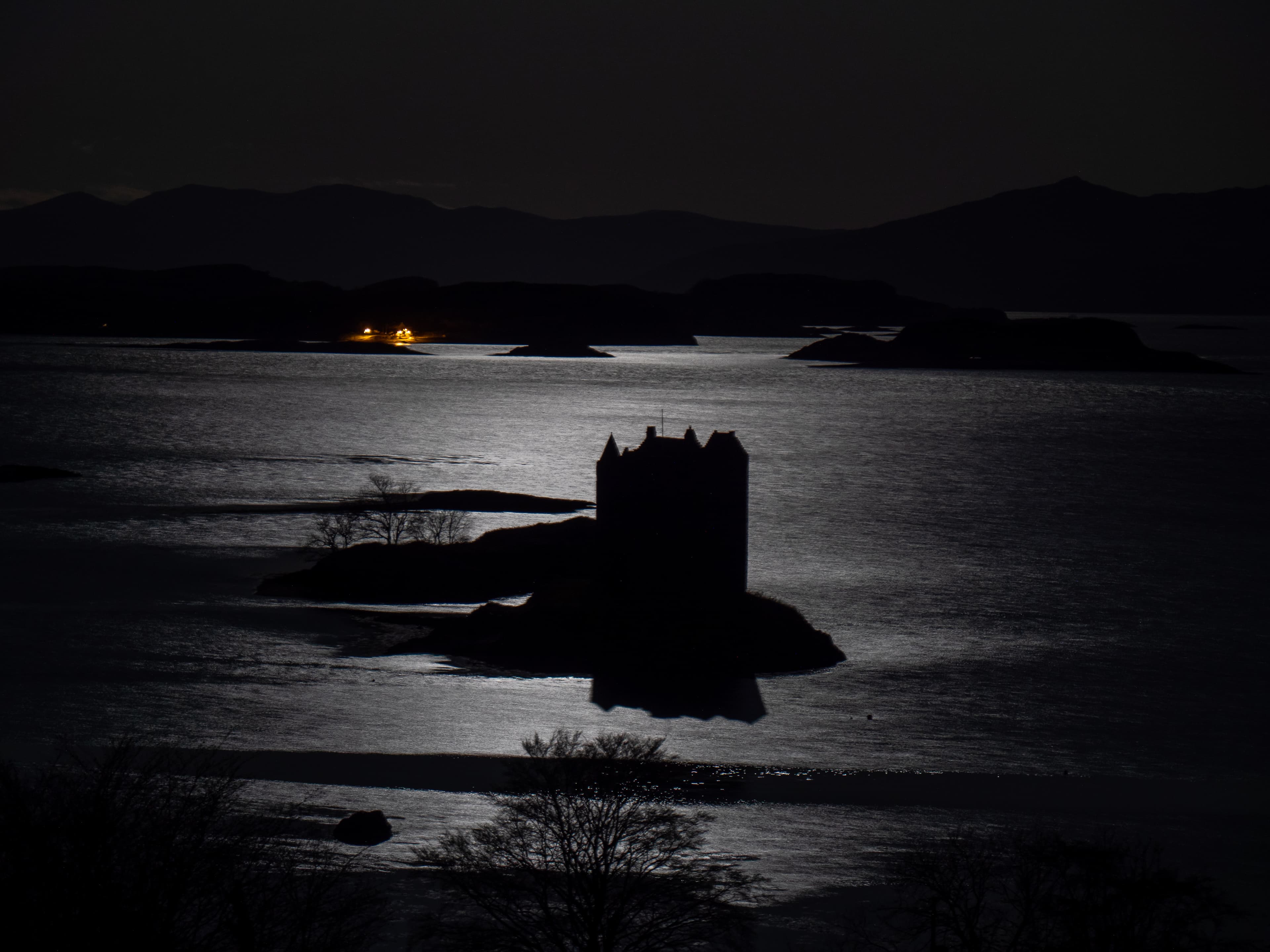 Castle Stalker by Moonlight, a fine art photograph from Appin